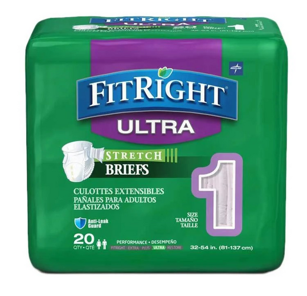 FitRight Ultra Stretch Unisex Briefs - Per Pack