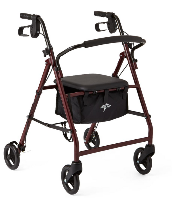 Basic Rollator with 6" Wheels, Burgundy