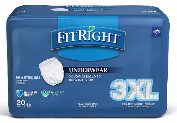 FitRight Protective 3XL Underwear (Case of 80)