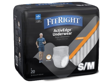 FitRight Ultra Incontinence Underwear for Men, Size S/M, For Waist Size 28"-40" - Per Pack