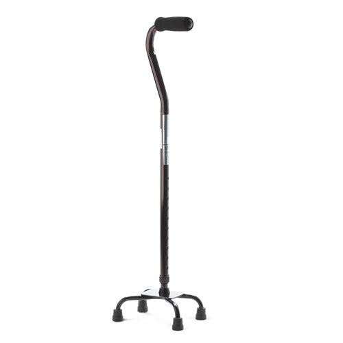 Aluminum Quad Cane Small Base 300lb Cap Black