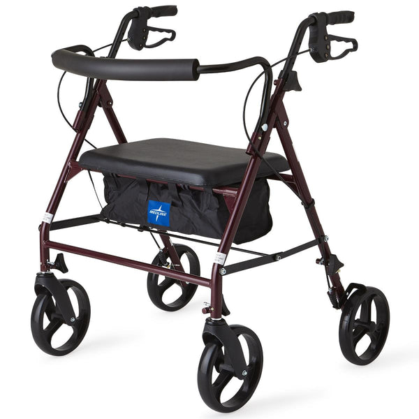 Rollator, Bariatric, Basic Steel, Burgandy, 500lb Cap