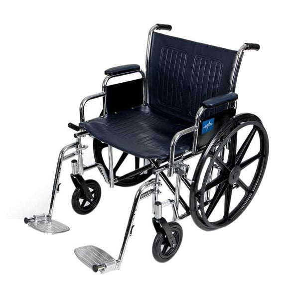 Excel Extra-Wide Wheelchair, 22" Seat, Removable Desk-Length Arms, Swing-Away Footrests