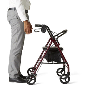 Rollator, Basic, Steel, Burgandy